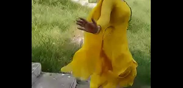  Paki Milf Actress Sana Khan jiggling Big Boobs shooting of Wakhra badmash Movie